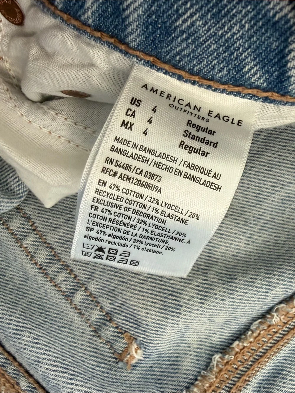 American Eagle Jeans Womens 4 Barrel Leg Light Wash High Rise